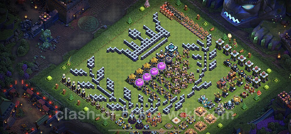 TH13 Troll Base Plan with Link, Copy Town Hall 13 Funny Art Layout 2023, #39