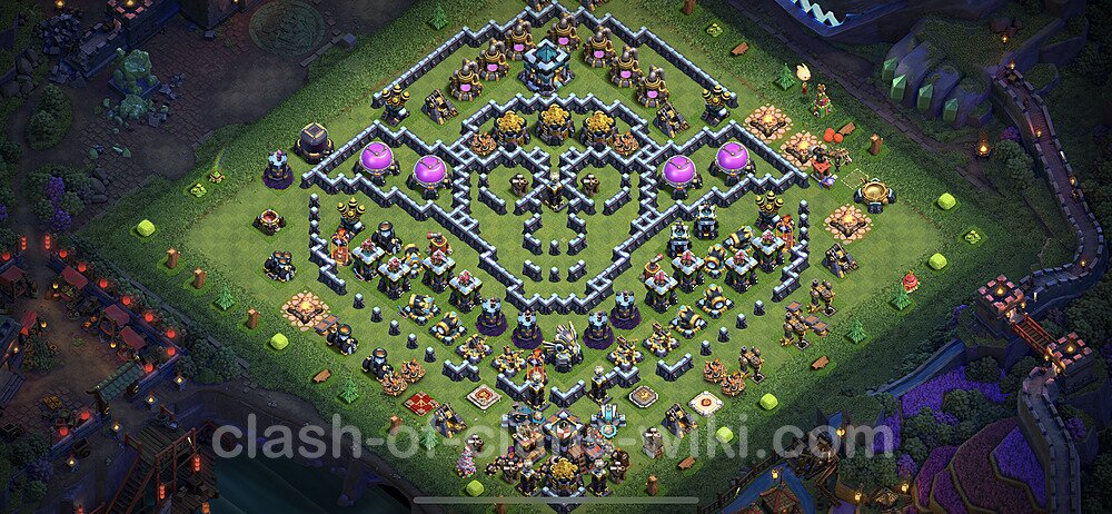 TH13 Troll Base Plan with Link, Copy Town Hall 13 Funny Art Layout 2023, #44