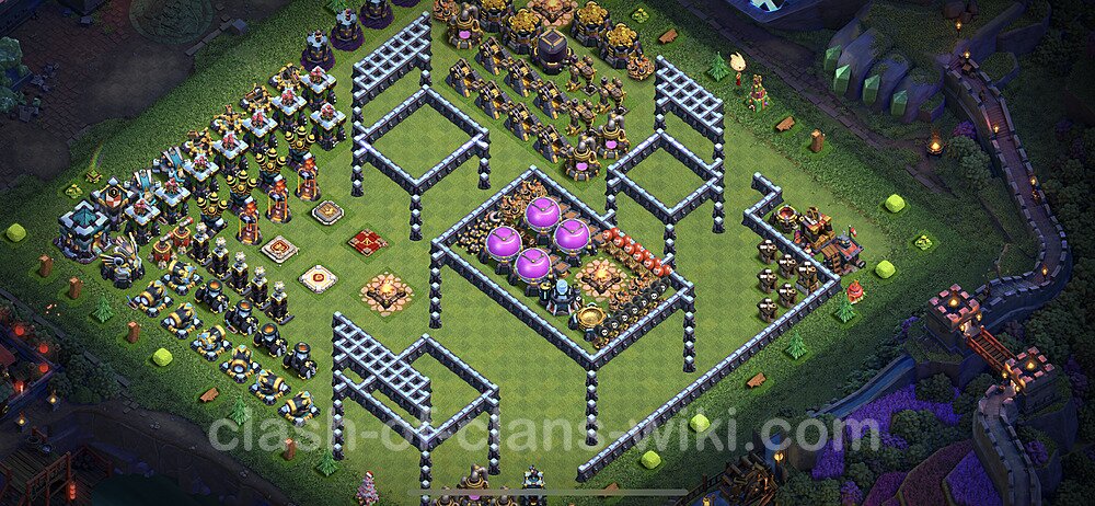 TH13 Troll Base Plan with Link, Copy Town Hall 13 Funny Art Layout 2023, #48