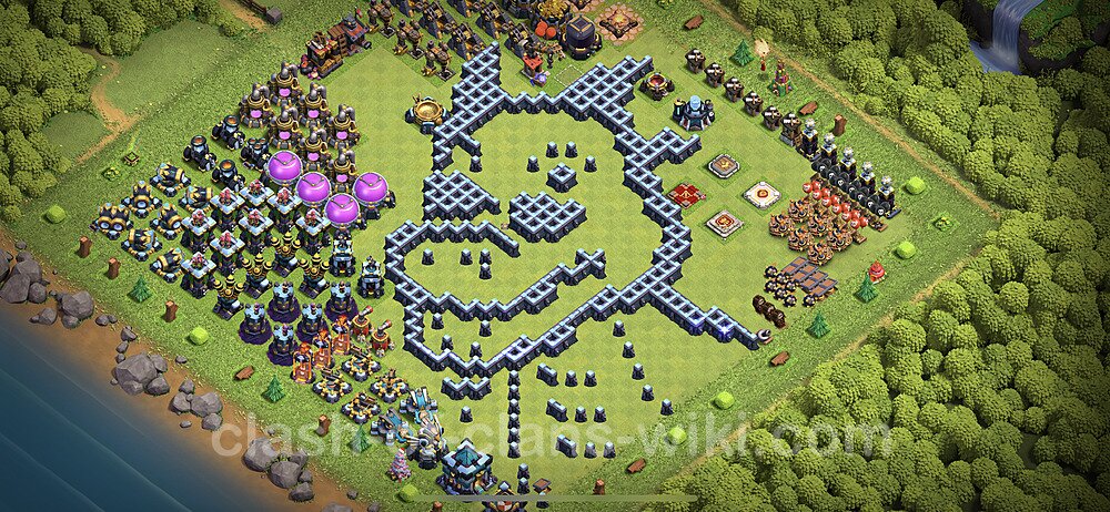 TH13 Troll Base Plan with Link, Copy Town Hall 13 Funny Art Layout 2023, #5