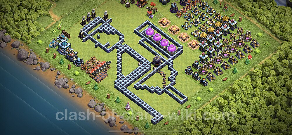 TH13 Troll Base Plan with Link, Copy Town Hall 13 Funny Art Layout 2023, #6