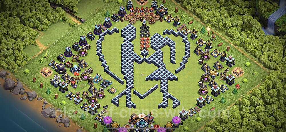 TH13 Troll Base Plan with Link, Copy Town Hall 13 Funny Art Layout 2023, #7