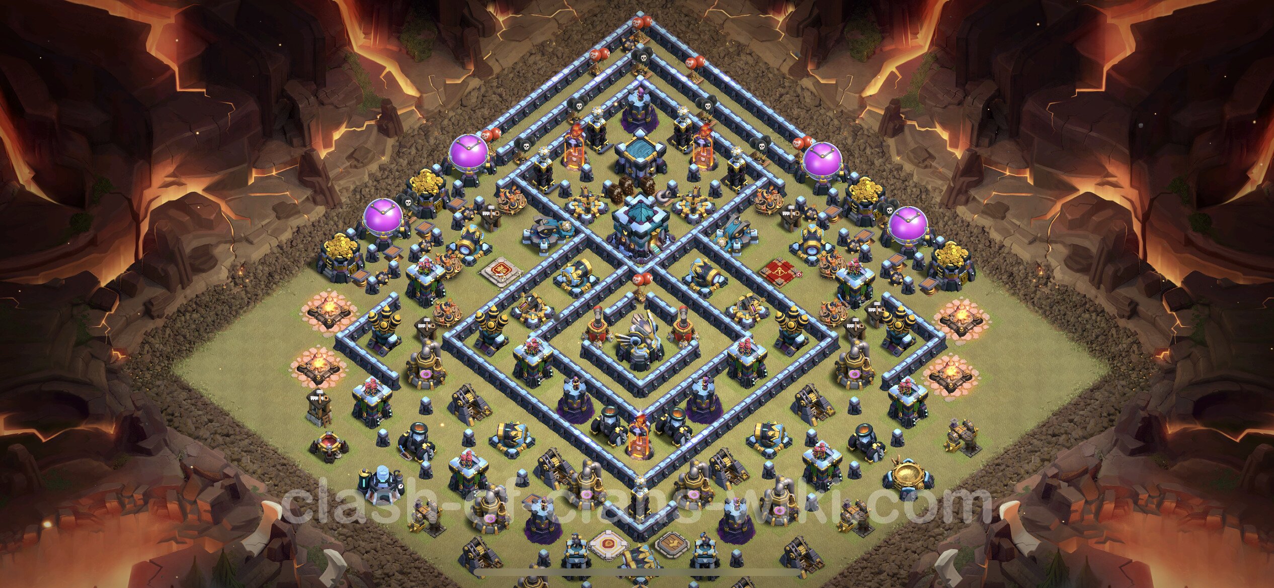 Top War Base TH13 with Link, Anti Everything - CWL Defence Layout - Clash o...