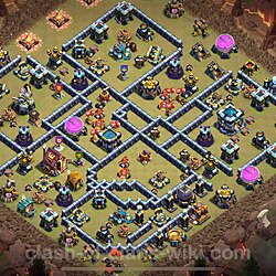 Diseño de aldea para Guerra Anti 3 Estrellas Ayuntamiento 13 Copiar - COC TH13 Perfecta Distribucion + Enlace, #1425