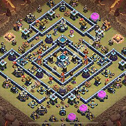 Diseño de aldea para Guerra Anti 2 Estrellas Ayuntamiento 13 Copiar, Liga de Leyenda - COC TH13 Perfecta Distribucion 2026 + Enlace, #186