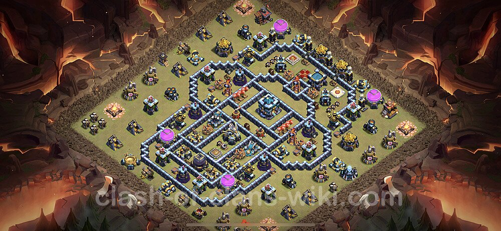 TH13 Max Levels War Base Plan with Link, Anti Everything, Copy Town Hall 13 CWL Design 2023, #1177