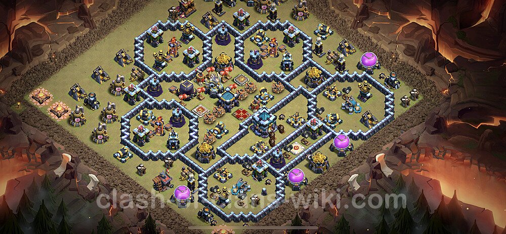 Diseño de aldea para Guerra Ayuntamiento 13 Copiar, Anti Todo - COC TH13 Perfecta Distribucion + Enlace, #132