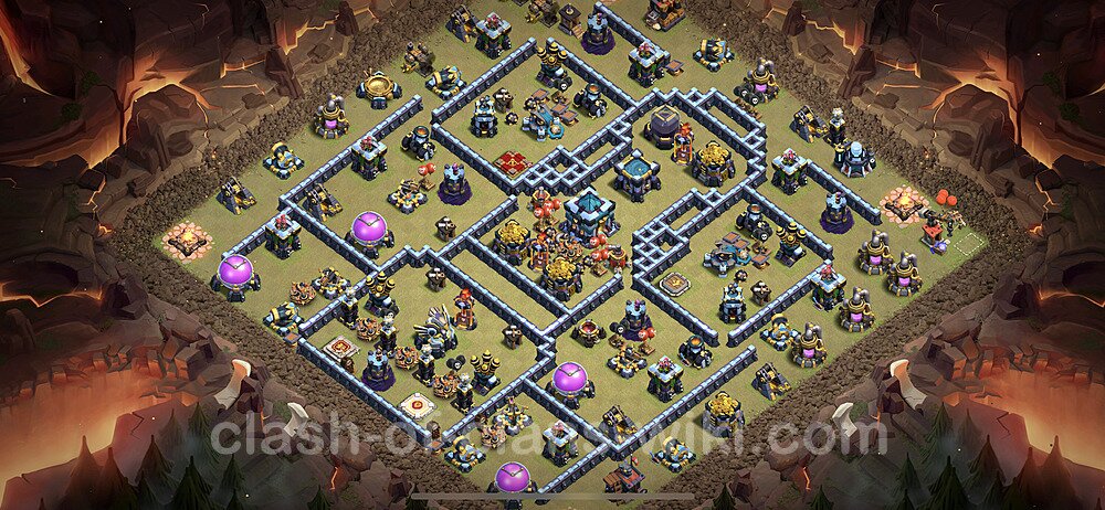 TH13 Max Levels War Base Plan with Link, Hybrid, Copy Town Hall 13 CWL Design 2024, #1354