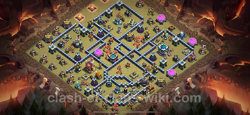 Die Anti 3 Sterne Clan War Base RH13 + Link 2025 - COC Rathaus Level 13 Kriegsbase (CK / CW), #1425