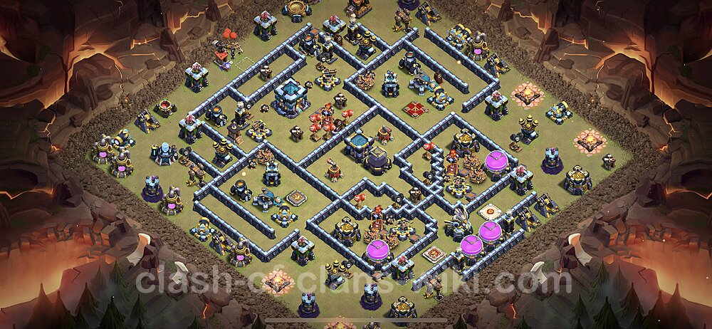 TH13 Max Levels War Base Plan with Link, Anti 3 Stars, Copy Town Hall 13 CWL Design 2024, #1426