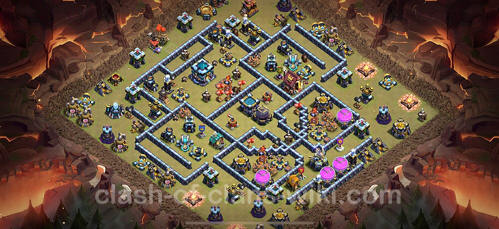 Die Maximal Clan War Base RH13 + Link, Anti 3 Sterne 2025 - COC Rathaus Level 13 Kriegsbase (CK / CW), #1426