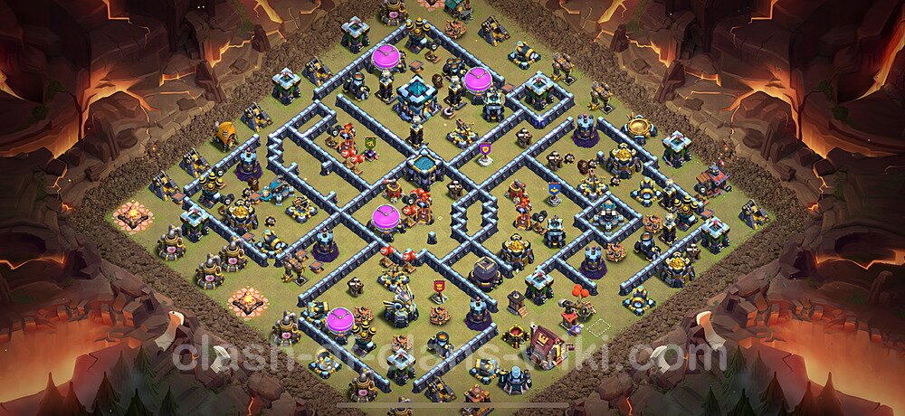 TH13 War Base Plan with Link, Copy Town Hall 13 CWL Design 2025, #1515