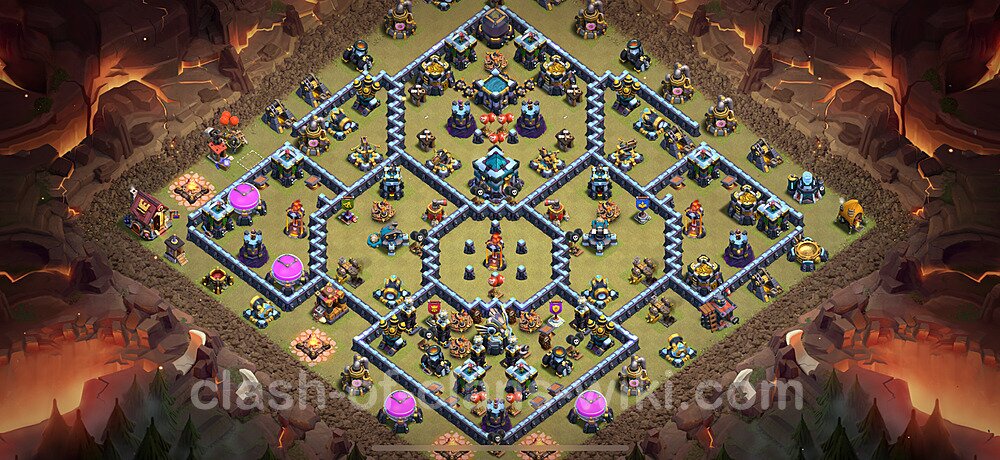 Die Anti 2 Sterne Clan War Base RH13 + Link, Legend League 2025 - COC Rathaus Level 13 Kriegsbase (CK / CW), #1606