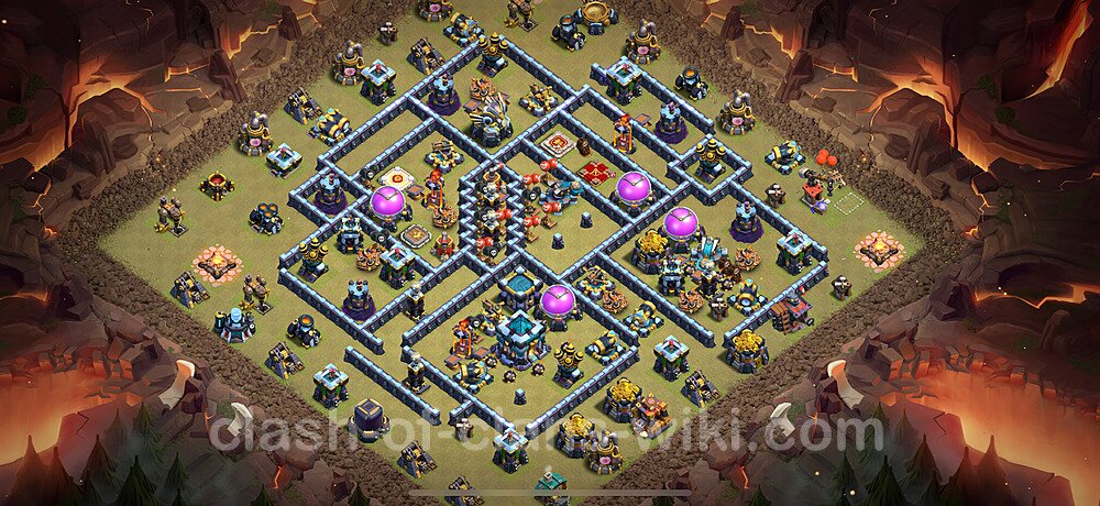 Die Maximal Clan War Base RH13 + Link, Anti Alles 2024 - COC Rathaus Level 13 Kriegsbase (CK / CW), #2218