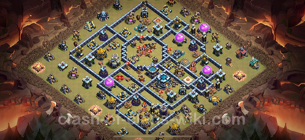 Die Anti 3 Sterne Clan War Base RH13 + Link 2024 - COC Rathaus Level 13 Kriegsbase (CK / CW), #2219