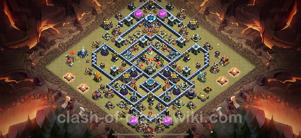 TH13 War Base Plan with Link, Anti Everything, Copy Town Hall 13 CWL Design 2025, #2396