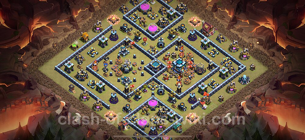 Top Base de Guerre HDV 13 + Lien (Link), Anti Air / Electro Dragon, Hybride 2025 gdc - Hôtel de Ville 13 Base Copier, #2768