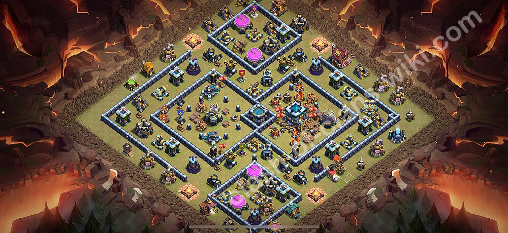 Diseño de aldea para Guerra Ayuntamiento 13 Copiar, Anti Aire / Electro Dragón, Híbrido - COC TH13 Perfecta Distribucion 2026 + Enlace, #2768