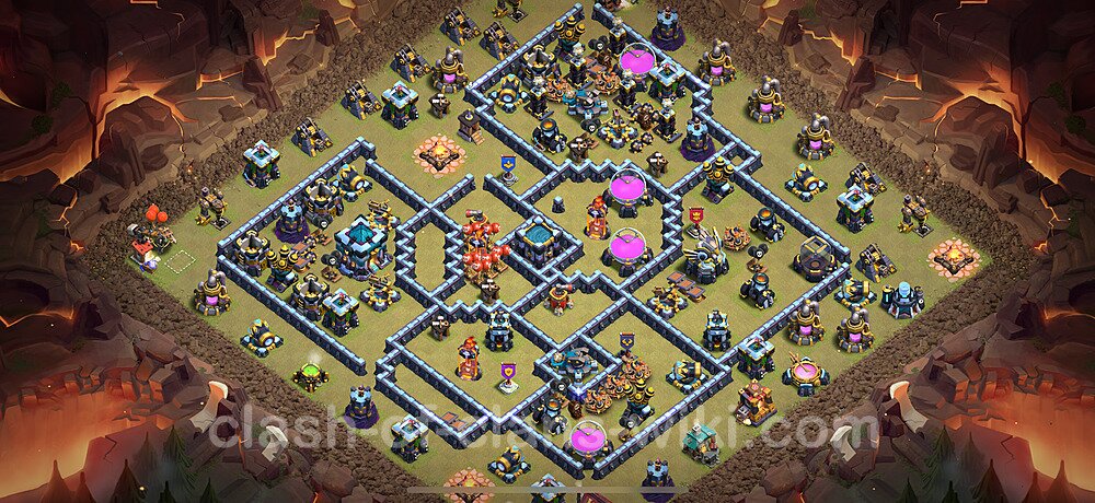 Top Anti 3 Etoiles Base de Guerre HDV 13 + Lien (Link) 2025 gdc - Hôtel de Ville 13 Base Copier, #2770