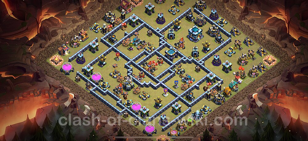 Top Anti 3 Etoiles Base de Guerre HDV 13 + Lien (Link) 2025 gdc - Hôtel de Ville 13 Base Copier, #2772