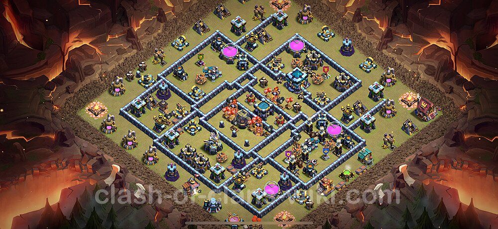 Top Anti 3 Etoiles Base de Guerre HDV 13 + Lien (Link), Hybride 2025 gdc - Hôtel de Ville 13 Base Copier, #2774