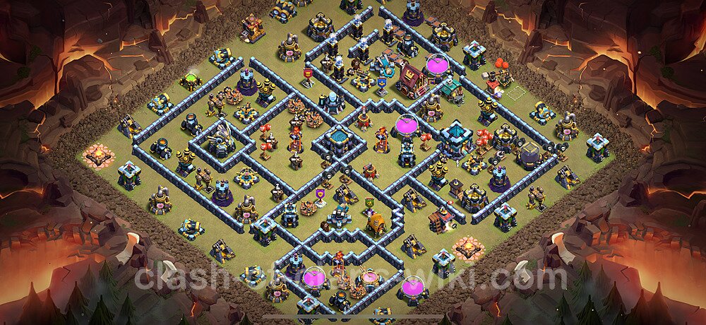 TH13 Anti 3 Stars War Base Plan with Link, Anti Everything, Copy Town Hall 13 CWL Design 2025, #2856