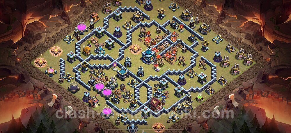 TH13 Anti 3 Stars War Base Plan with Link, Anti Everything, Copy Town Hall 13 CWL Design 2025, #2857