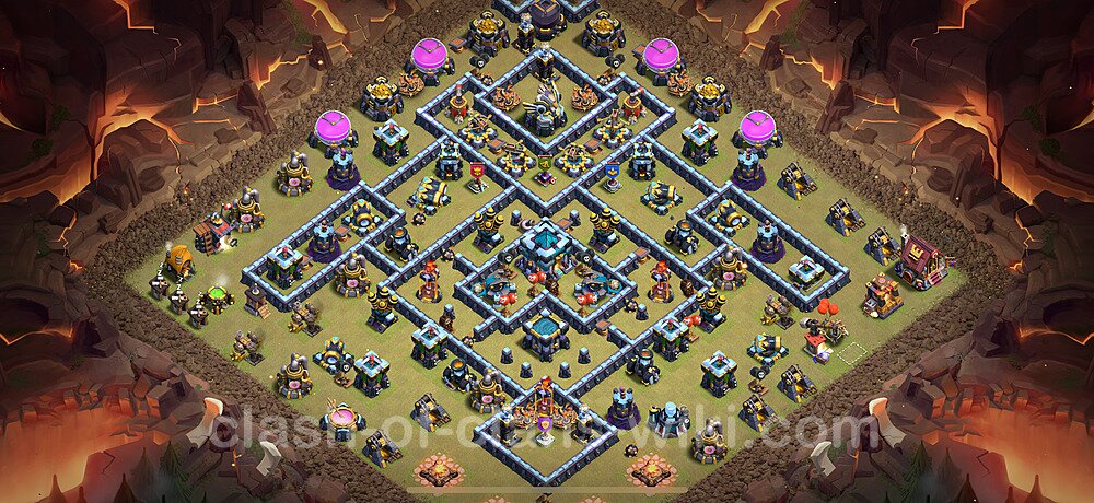 Top Anti 3 Etoiles Base de Guerre HDV 13 + Lien (Link) 2025 gdc - Hôtel de Ville 13 Base Copier, #2936