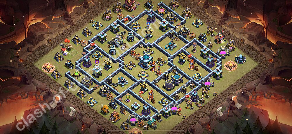 TH13 Anti 3 Stars War Base Plan with Link, Anti Air / Electro Dragon, Copy Town Hall 13 CWL Design 2025, #2995
