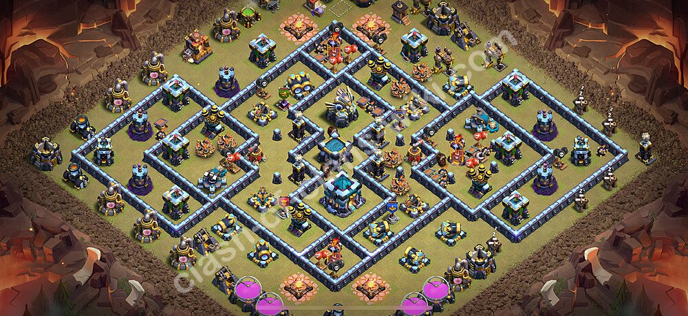TH13 Anti 3 Stars War Base Plan with Link, Anti Air / Electro Dragon, Copy Town Hall 13 CWL Design 2026, #3221
