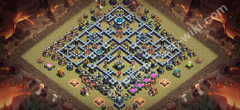 TH13 War Base Plan with Link, Anti Everything, Copy Town Hall 13 CWL Design 2026, #3270