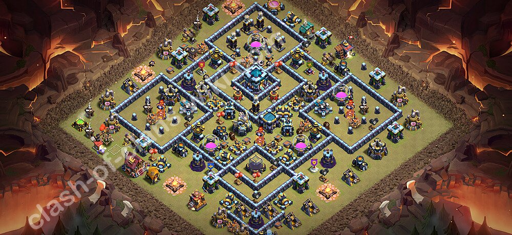 TH13 Max Levels War Base Plan with Link, Copy Town Hall 13 CWL Design 2026, #3271