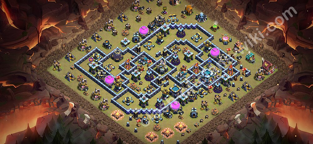 TH13 Anti 3 Stars War Base Plan with Link, Anti Air / Electro Dragon, Copy Town Hall 13 CWL Design 2026, #3508
