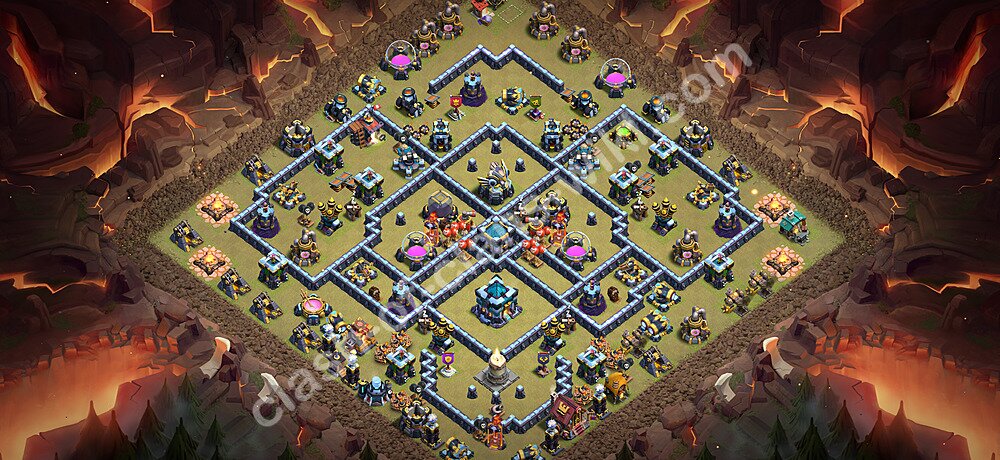 TH13 War Base Plan with Link, Copy Town Hall 13 CWL Design 2026, #3643