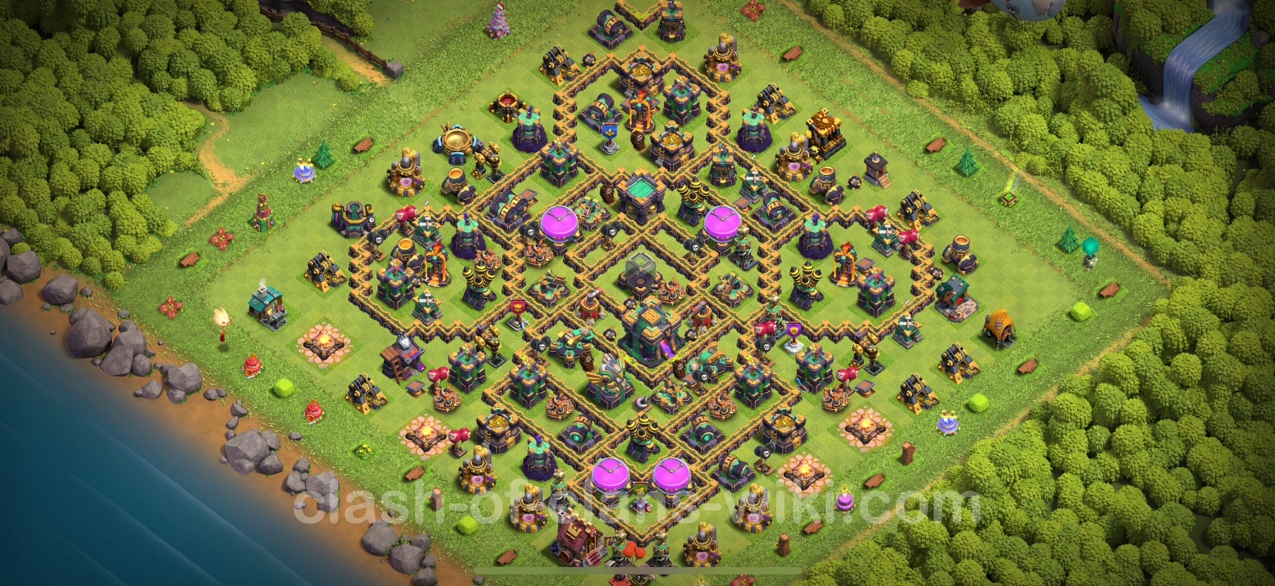 Diseño Anti Todo Ayuntamiento nivel 14 Copiar, Liga de Leyenda - COC 