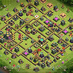 TH14 Anti 3 Stars Base Plan with Link, Copy Town Hall 14 Base Design 2024, #1388