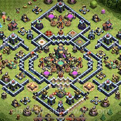 Base plan (layout), Town Hall Level 14 for trophies (defense) (#24)