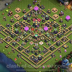 Base plan (layout), Town Hall Level 14 for trophies (defense) (#33)