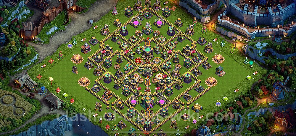 Anti Everything TH14 Base Plan with Link, Hybrid, Copy Town Hall 14 Design 2024, #1544