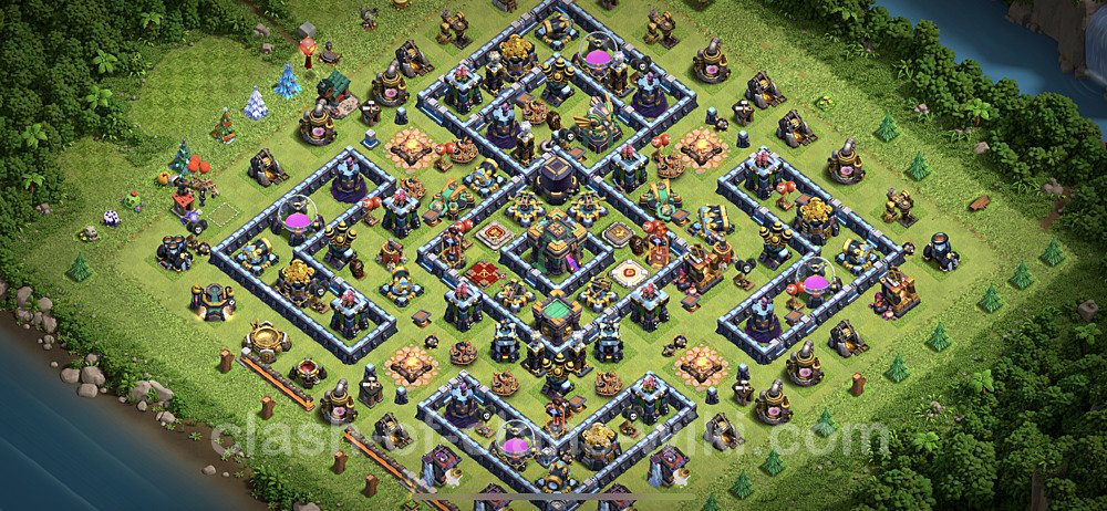 TH14 Anti 2 Stars Base Plan with Link, Legend League, Copy Town Hall 14 Base Design, #19