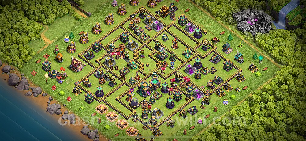 TH14 Anti 3 Stars Base Plan with Link, Copy Town Hall 14 Base Design 2025, #2711