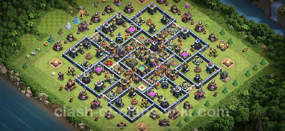Top TH14 Unbeatable Anti Loot Base Plan with Link, Legend League, Copy Town Hall 14 Base Design, #28