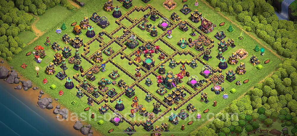 TH14 Anti 3 Stars Base Plan with Link, Copy Town Hall 14 Base Design 2025, #2859