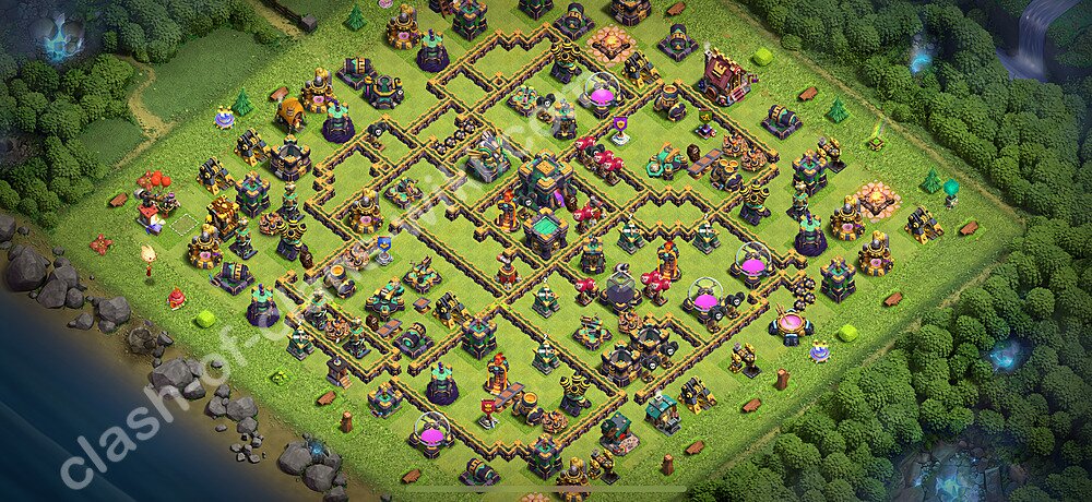 Die Anti 3 Sterne Base RH14 + Link 2025 - COC Rathaus 14 Kopieren Base, #2859