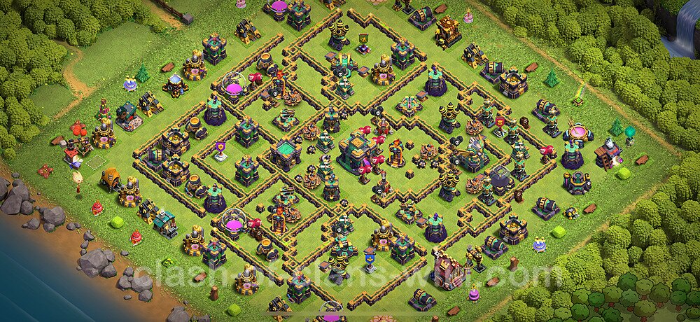 Anti P.E.K.K.A / Golem TH14 Base Plan with Link, Copy Town Hall 14 Design 2025, #2863