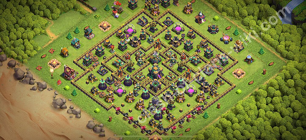 トロフィーコレクションの基本計画タウンホールレベル14, 異形3180