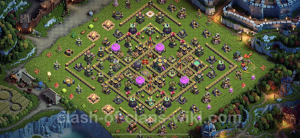 TH14 Anti 2 Stars Base Plan with Link, Legend League, Copy Town Hall 14 Base Design 2023, #32