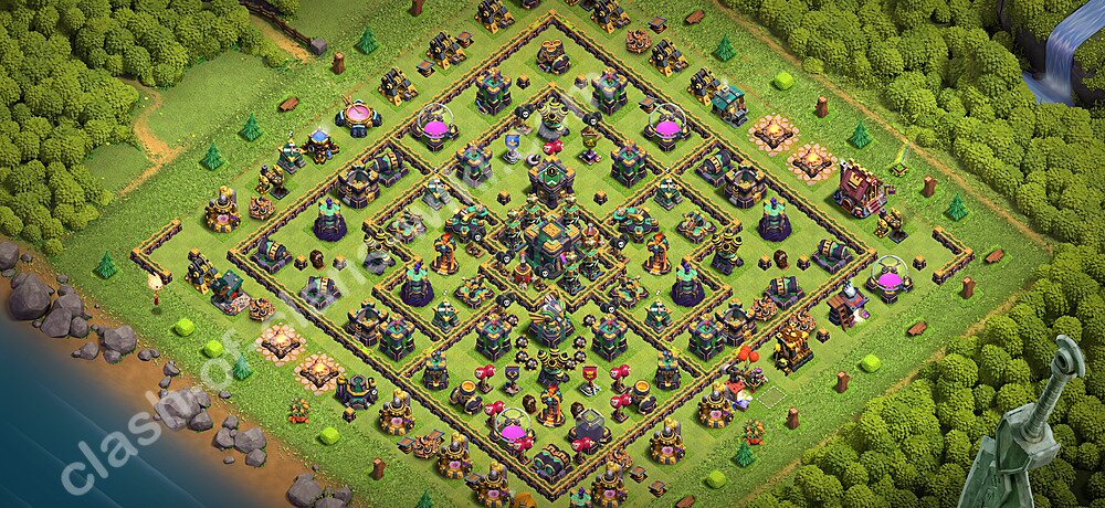 TH14 Anti 3 Stars Base Plan with Link, Anti Everything, Copy Town Hall 14 Base Design 2026, #3462