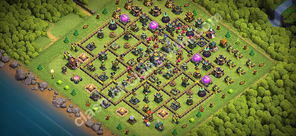 TH14 Anti 3 Stars Base Plan with Link, Anti Everything, Copy Town Hall 14 Base Design 2026, #3483