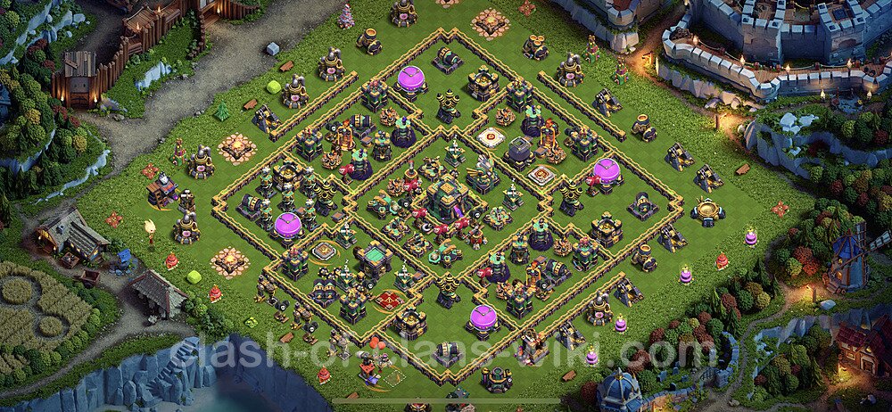 TH14 Anti 2 Stars Base Plan with Link, Anti Everything, Copy Town Hall 14 Base Design 2023, #36